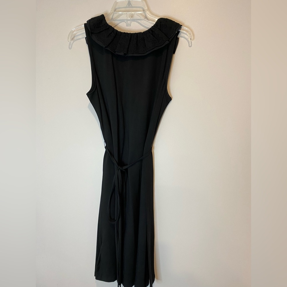 Ralph Lauren Black Lace Ruffle Sleeveless Dress Petite Large - Picture 5 of 5